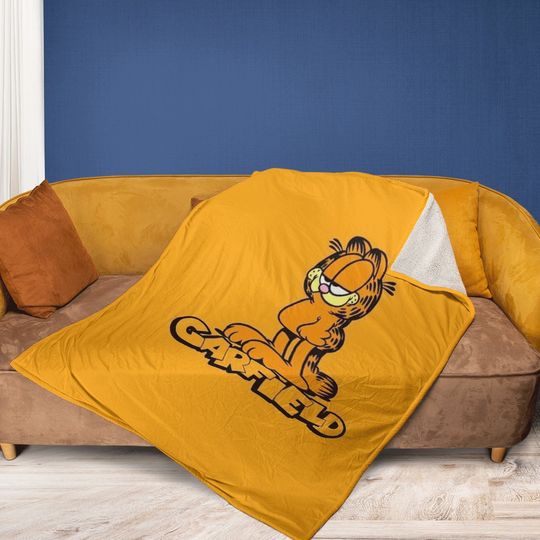 Garfield Orange Cartoon Fan Fleece Blanket