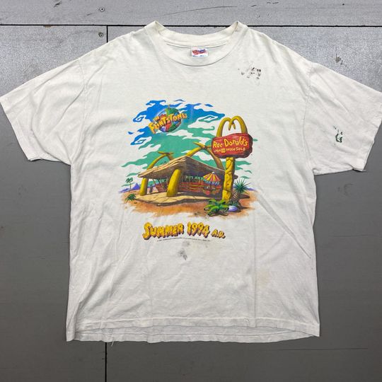 Vintage 1990s McDonalds Flintstones Promo T-Shirt