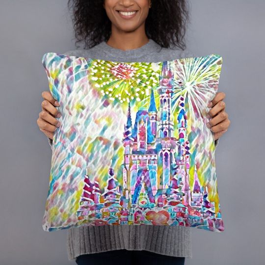 Castle Epcot pillow annual passholder gift for her 2 Sided Basic Pillow disneyana