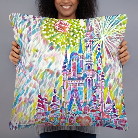 Castle Epcot pillow annual passholder gift for her 2 Sided Basic Pillow disneyana