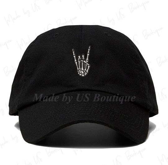 Skeleton Hand Hat Embroidered Baseball Dad Cap, Still Emo, Emo Hat, Gift