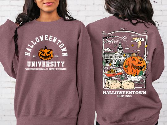 Halloweentown 1998 Back and Front Sweatshirt, Retro Halloween