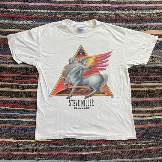 Vintage 90s 1994 Steve Miller Band Rock N Roll rainbow t shirt