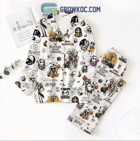 Nightmare Before Christmas Pajamas  Halloween Skeleton Sleep Set