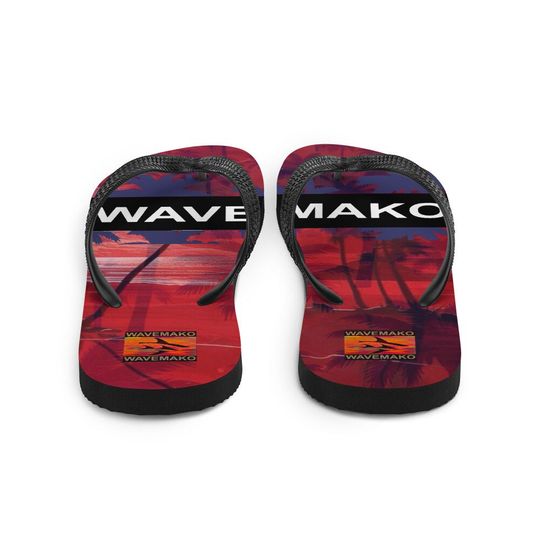 WAVEMAKO Sunset Purple Palms Flip-Flops