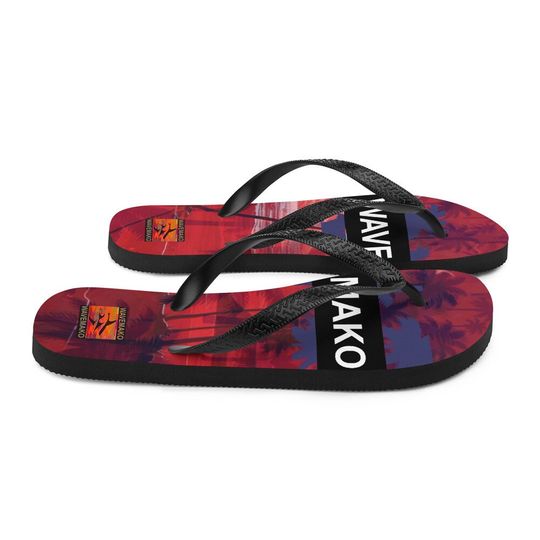WAVEMAKO Sunset Purple Palms Flip-Flops