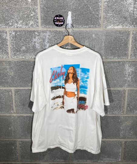 Vintage 1990s Chely Wright Never Enough World Tour White Graphic Rap Tee Style T-Shirt