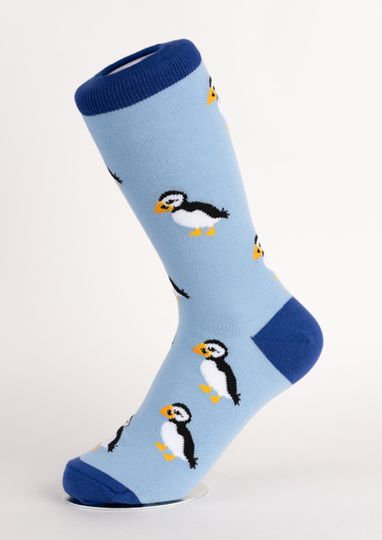 Puffin Crew Socks - Women's Animal Socks, Bird Lover Gifts, Funky and Cool Socks
