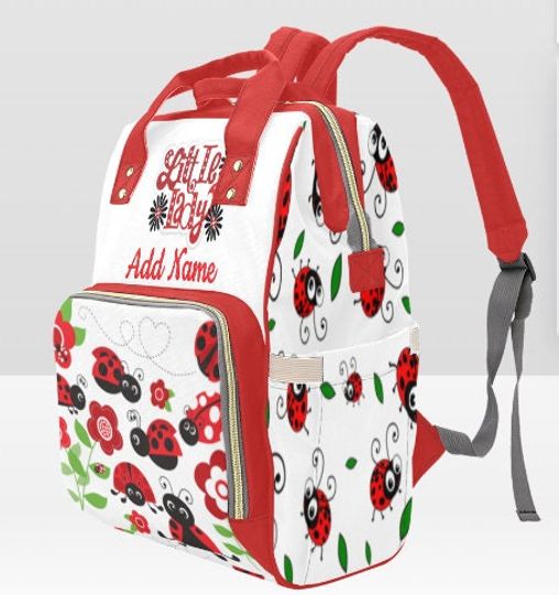 CUSTOM PERSONALIZED Diaper bag Backpack | Ladybug bag | Custom Bag | Baby Shower Gift | New Mom Gift | Custom Back Pack