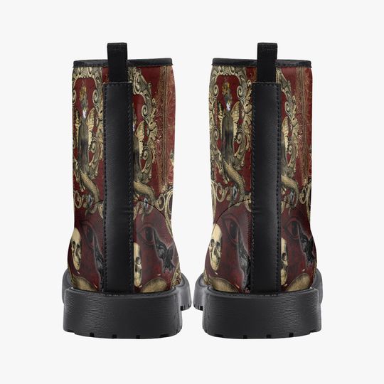 Steampunk Ephemera Blood Red Gothic Horror Combat Boots