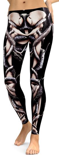 Black Skeleton Leggings, Scary Outfit Halloween Leggings