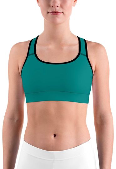 Solid Teal Sports bra