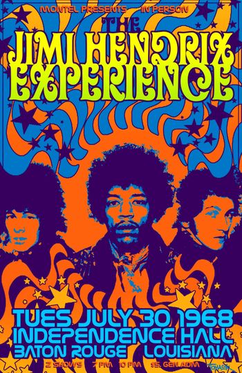 tHe JiMi HEndRiX EXpeRieNcE 7-30-68Concert poster