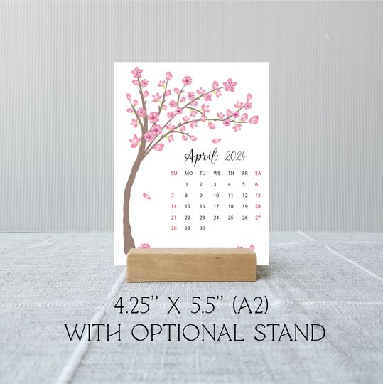 2024 Desk Calendar | Seasonal Academic Year Calendar | Gift for Dad