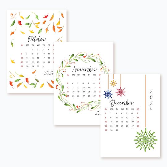 2024 Desk Calendar | Seasonal Academic Year Calendar | Gift for Dad