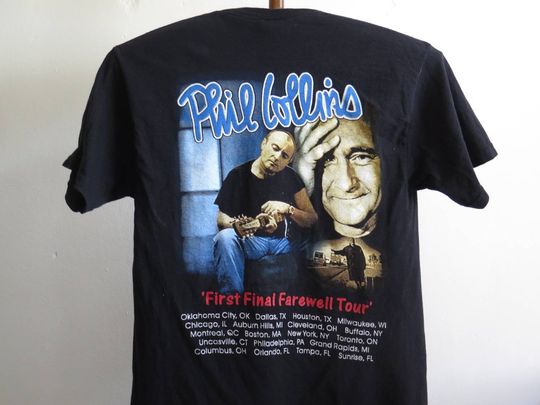 Vintage Phil Collins T Shirt First Final Farewell Tour Genesis band T Shirt