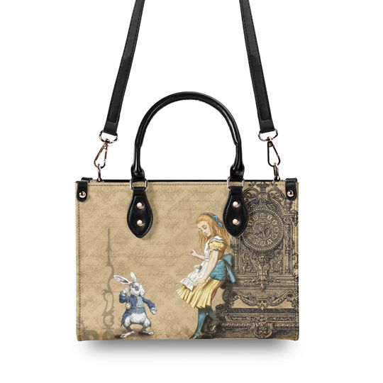 Custom Alice In Wonderland Leather Handbag