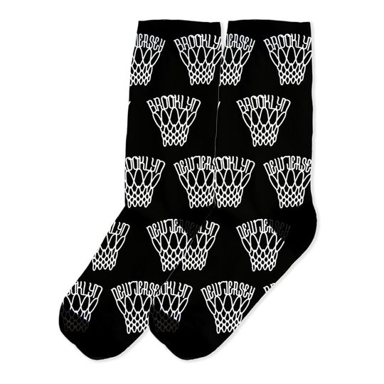 Brooklyn Basketball Net New Jersey Vintage Logo Socks