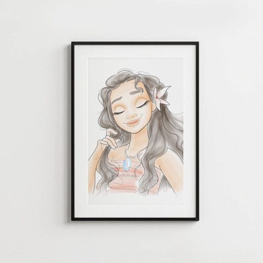 Moana Princess, Disney poster, art decoration