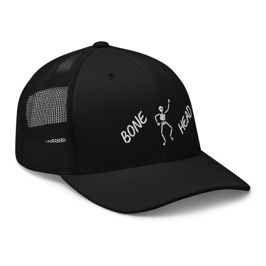 Dancing skeleton bonehead Trucker Cap, Halloween hat, bone head cap