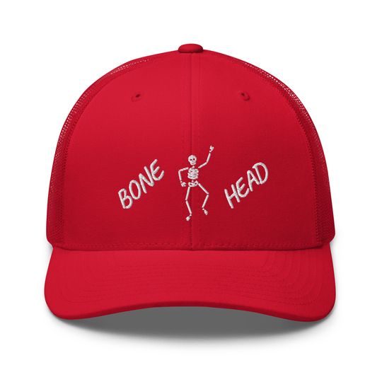 Dancing skeleton bonehead Trucker Cap, Halloween hat, bone head cap