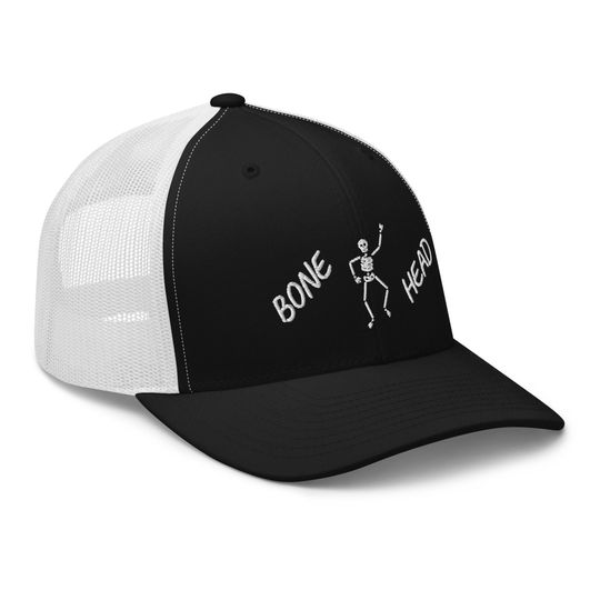 Dancing skeleton bonehead Trucker Cap, Halloween hat, bone head cap