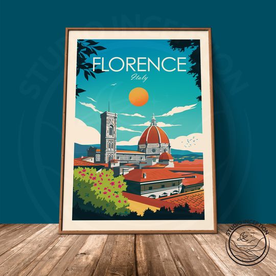 Florence Cathedral Print, Italy Travel Poster