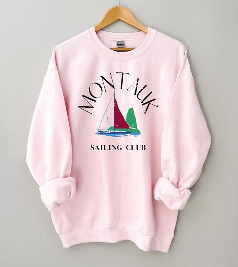 Montauk Sailing Club Vintage Style Unisex Sweatshirt | Montauk Crewneck Sweatshirt