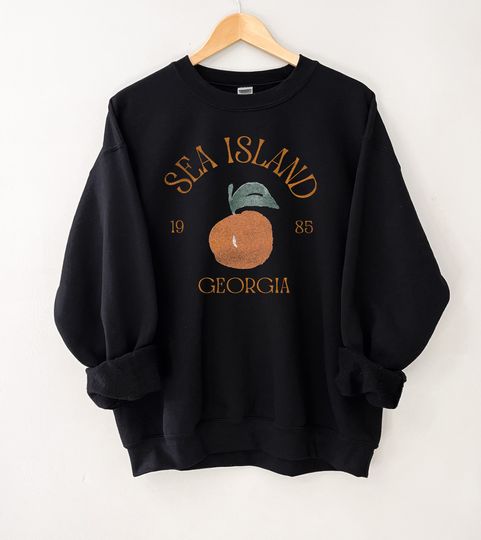 Sea Island Vintage Style Unisex Sweatshirt | Sea Island Georgia Peach Crewneck | Sea Island Distressed Sweatshirt