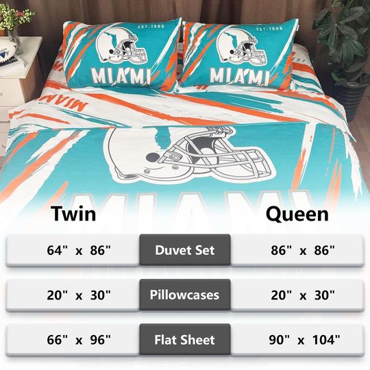 Miami Football Bedding Set
