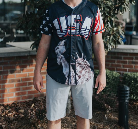 Blue America #1 Baseball Jersey