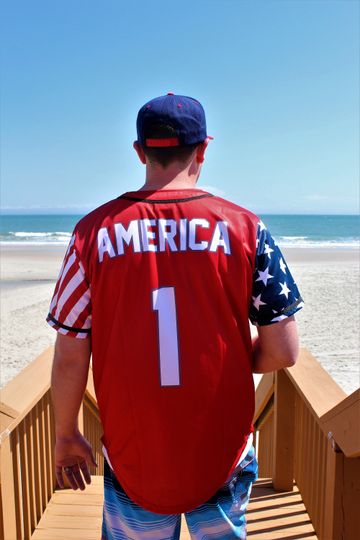 Red America #1 Baseball Jersey