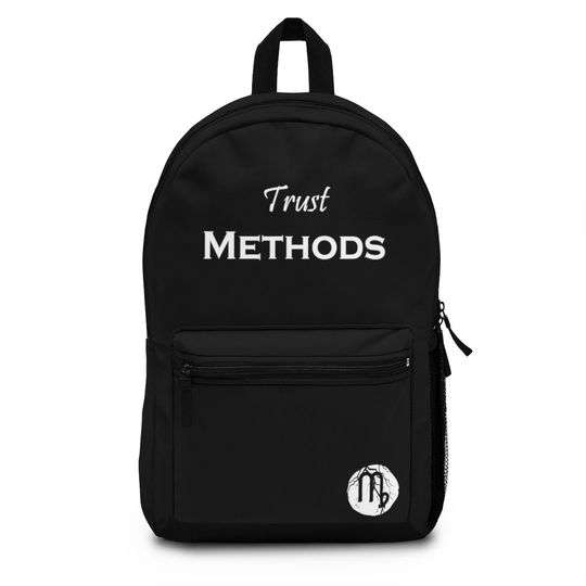 Trust Methods Zodiac Earth Sign Virgo Lightning Back to School Backpack Bag Black