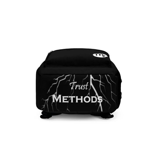 Trust Methods Zodiac Earth Sign Virgo Lightning Back to School Backpack Bag Black