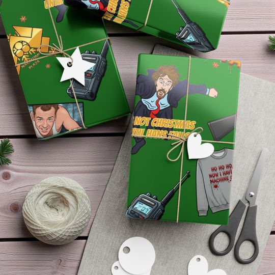 Die Hard Christmas Wrapping Paper, 80s Movie Gift Wrap