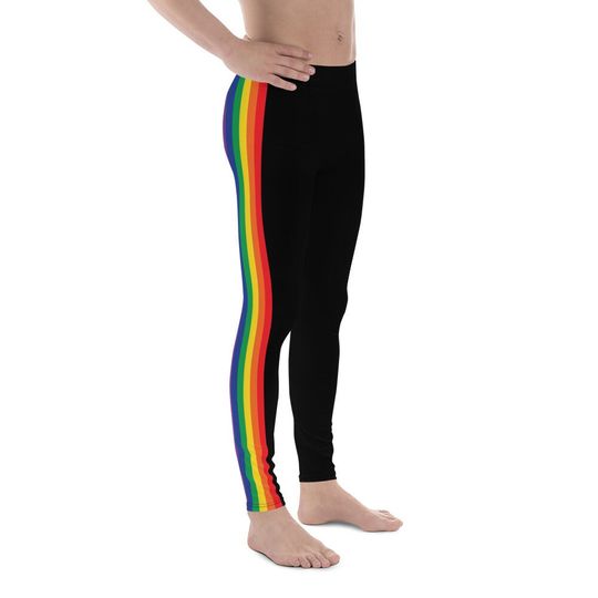 Rainbow Striped Men's Leggings