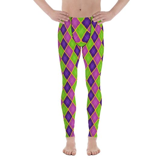 Mardi Gras Patterns Men's Leggings- Three Options