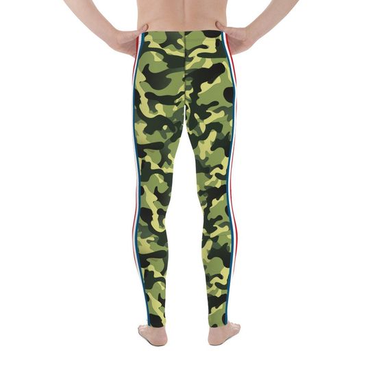 Americana Pin Stripes Camo Men's Leggings