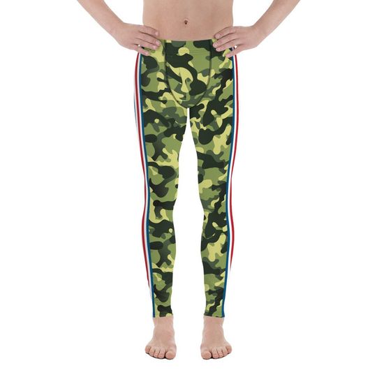 Americana Pin Stripes Camo Men's Leggings