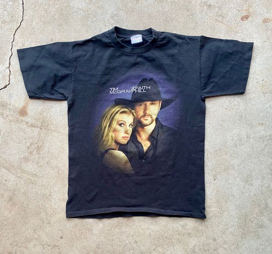 Vintage 2000, Black, Tim McGraw & Faith Hill, Tour, Tee, T Shirt