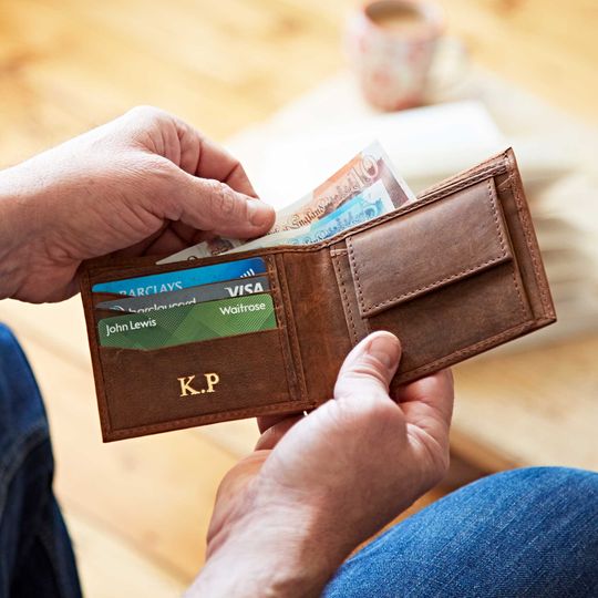 Personalised Buffalo Leather Wallet with Coin Pocket