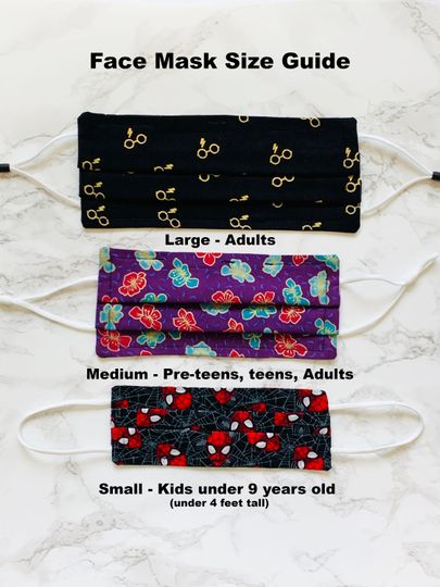Face Mask Reversible Canada - Filter pocket - Adjustable Straps - Kids - Teens - Adults - Cotton - Two layer - Machine Washable