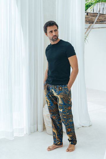 Mens Cotton Batik Trousers in multiple colours, Drawstring pants