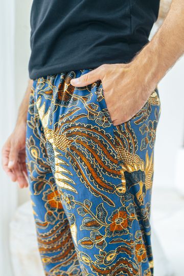 Mens Cotton Batik Trousers in multiple colours, Drawstring pants