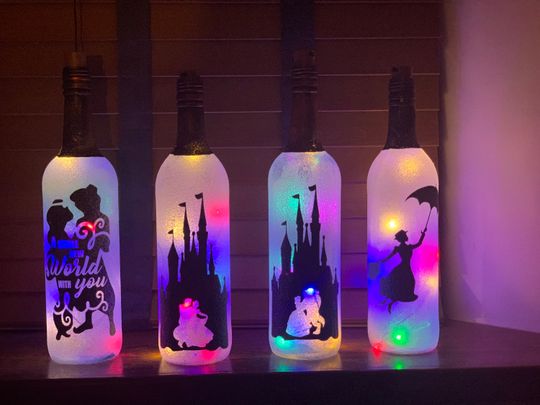 Disney Princess Inspired Bottle Lamp