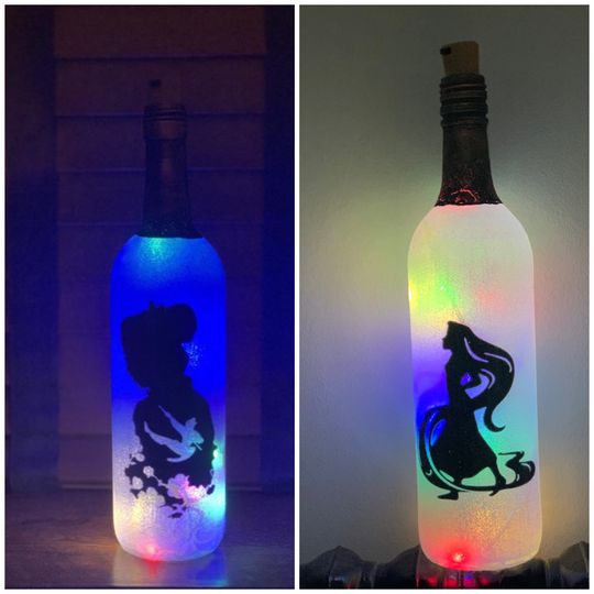 Disney Princess Inspired Bottle Lamp
