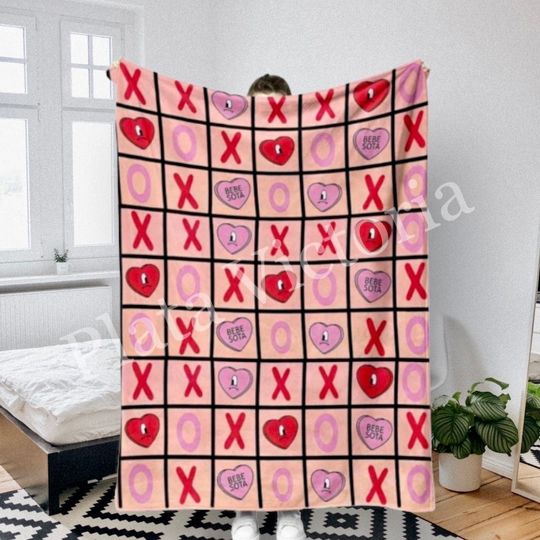 Valentines Bad Bunny throw blanket, Bad Bunny Merch