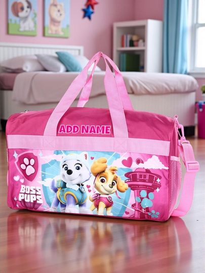 Personalized Duffel Bag for Kids - Travel, Sleepover Overnight Bag Featuring Paw Patrol