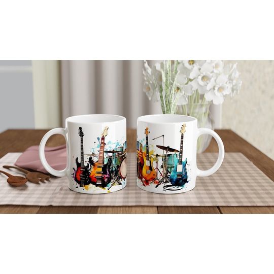 Rock Band Mug Heavy metal Classic Rock Guitar Rock Drums