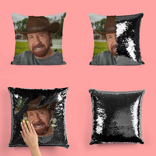 CHUCK NORRIS - Fan Sequin Pillow